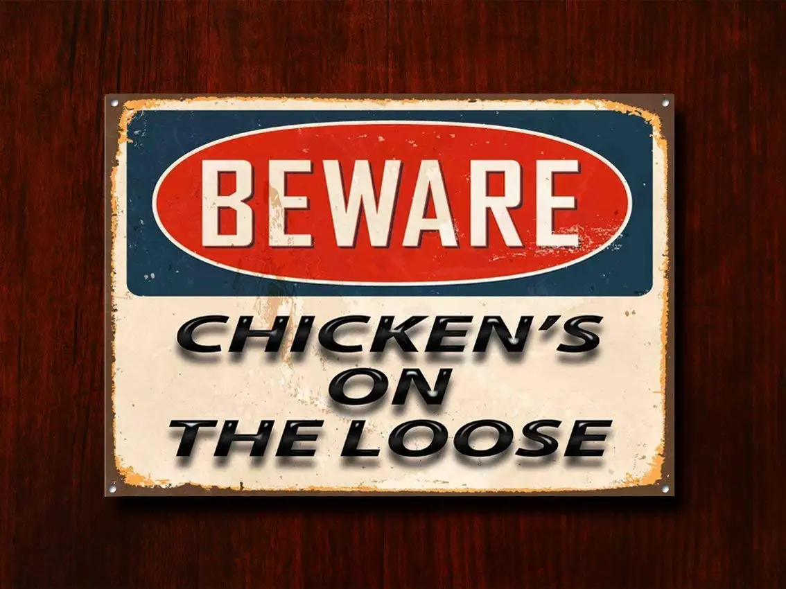 Guadalupe Ross Metal Personalized Beware Chickens On The Loose Sign Tin. Wall Decor Metal Sign 12x8 Inches
Guadalupe Ross Metal Personalized Beware Chickens On The Loose Sign Tin. Wall Decor Metal Sign 12x8 Inches