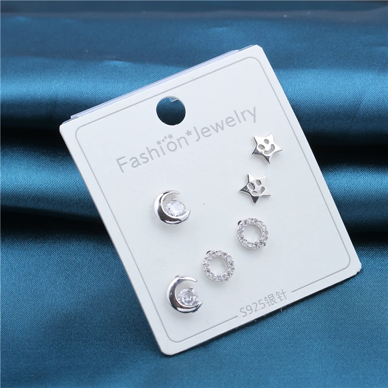 S925 Pure Silver Earrings Delicate Fashion Moon Star Sun Zircon Earrings Girls Silver Earrings
S925 Pure Silver Earrings Delicate Fashion Moon Star Sun Zircon Earrings Girls Silver Earrings