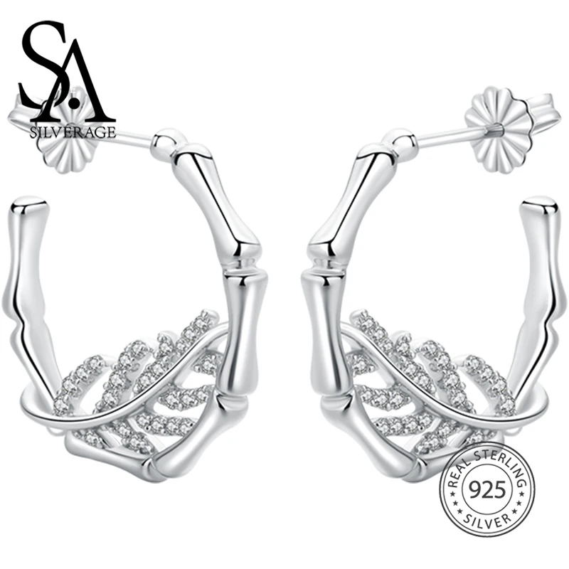 SA SILVERAGE Original Earrings Birthday Gift Butterfly Sterling Time Wings S925 Sterling Silver Zircon Bamboo Earrings Female
SA SILVERAGE Original Earrings Birthday Gift Butterfly Sterling Time Wings S925 Sterling Silver Zircon Bamboo Earrings Female