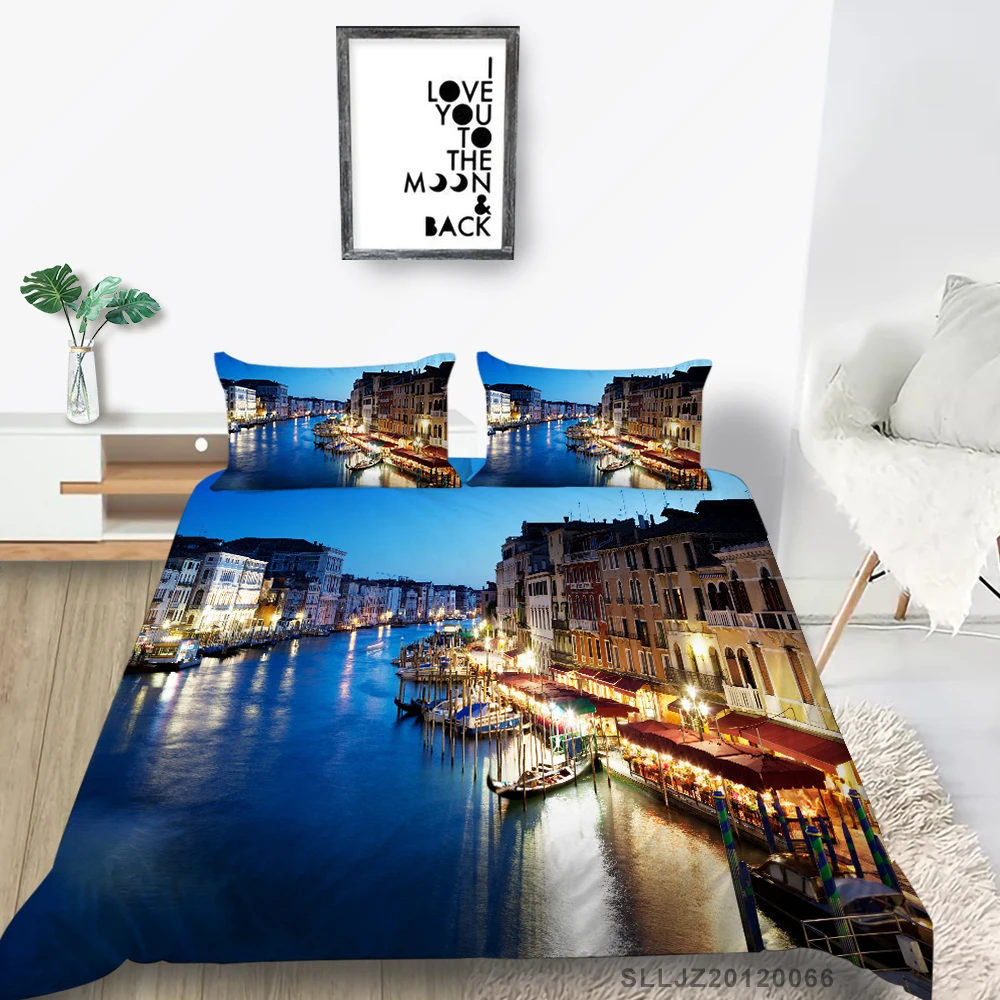 Beautiful River Bedding Set Twin Venice Town Night Duvet Cover Queen King Full Single Double Romantic Comfortable Bed Set
Beautiful River Bedding Set Twin Venice Town Night Duvet Cover Queen King Full Single Double Romantic Comfortable Bed Set