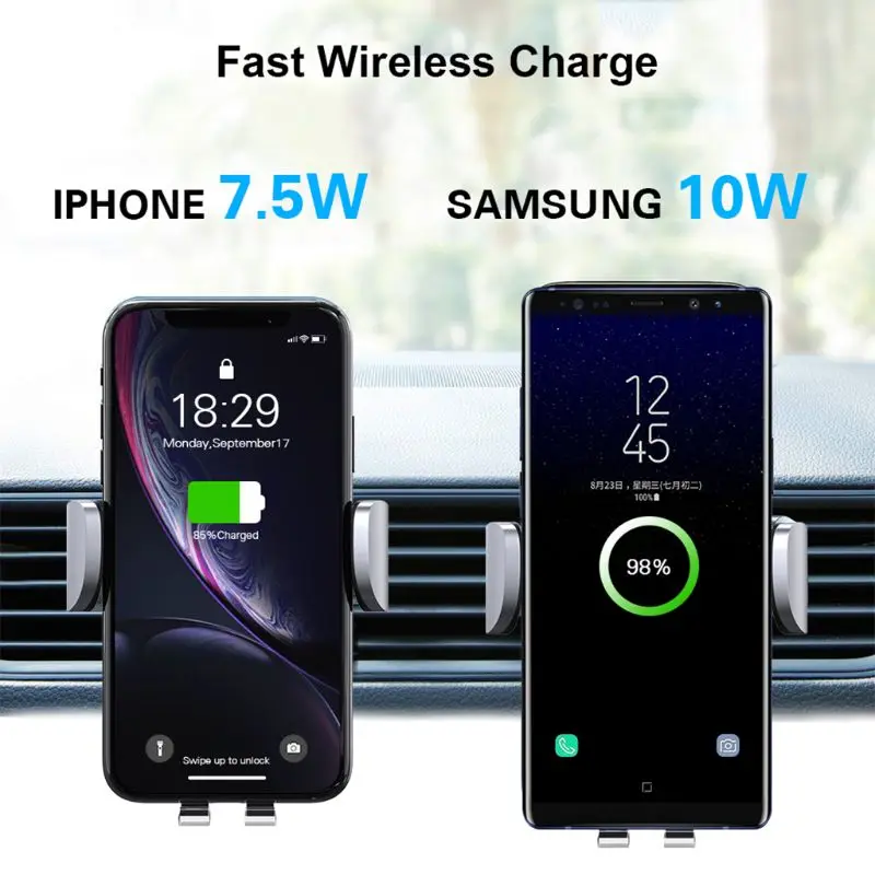 Wireless Car Charger Holder Intelligent Phone Stand Mount Automatic Induction Fast Charging Bracket for 4.7-6.3" Cellphones
Wireless Car Charger Holder Intelligent Phone Stand Mount Automatic Induction Fast Charging Bracket for 4.7-6.3" Cellphones