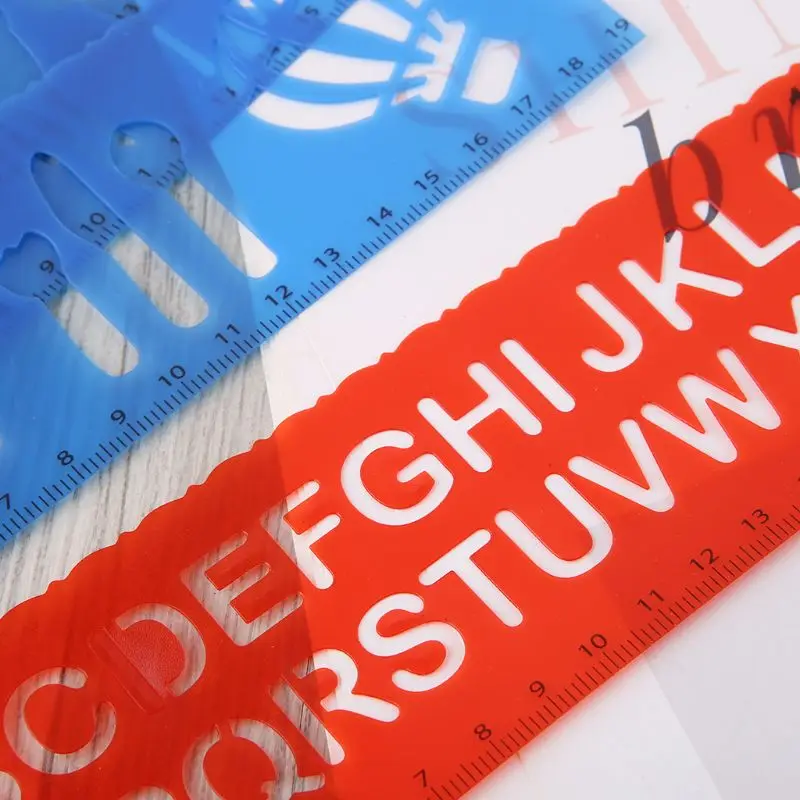 12Pcs Drawing Molds Ruler Plastic Children Painting Stencils DIY Paper Art Craft Card Label Scrapbook Bookmark Educational Toy
12Pcs Drawing Molds Ruler Plastic Children Painting Stencils DIY Paper Art Craft Card Label Scrapbook Bookmark Educational Toy