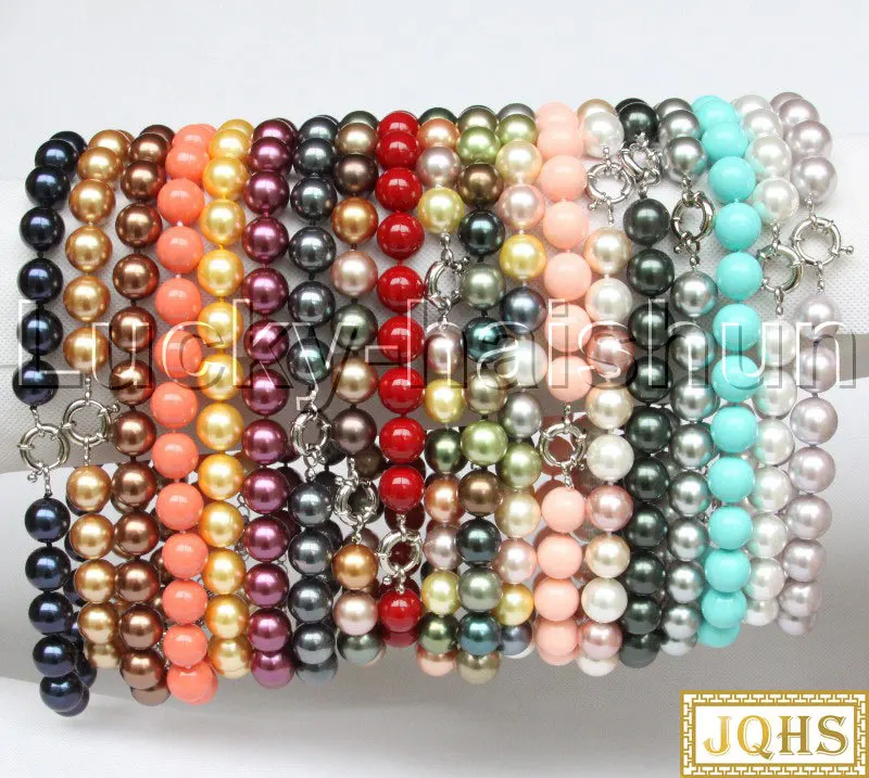 JQHS 18" 16mm white black purple pink gray blue golden MIX south sea shell pearls necklace j12715
JQHS 18" 16mm white black purple pink gray blue golden MIX south sea shell pearls necklace j12715