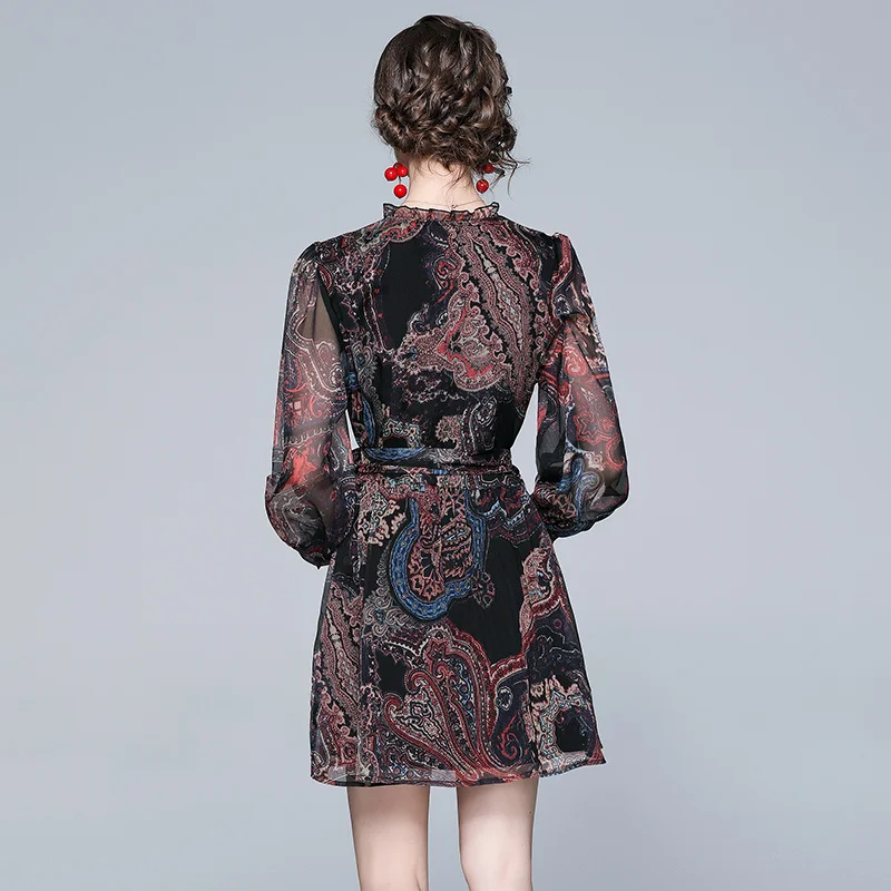 Print Full Sleeve Summer Dress For Women Casual Ruffles Neck Mini Dress Elastic Waist Sashes Club Dress Female Party Vestidos
Print Full Sleeve Summer Dress For Women Casual Ruffles Neck Mini Dress Elastic Waist Sashes Club Dress Female Party Vestidos