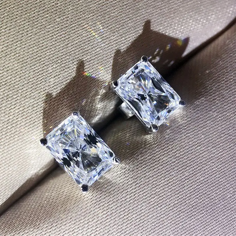 Wong Rain 100% 925 Sterling Silver Princess Cut Created Moissanite Gemstone Wedding Ear Studs/Earrings Fine Jewelry Wholesale
Wong Rain 100% 925 Sterling Silver Princess Cut Created Moissanite Gemstone Wedding Ear Studs/Earrings Fine Jewelry Wholesale