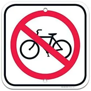 Символы безопасности без велосипеда жестяной Декор 8x12 от SiYooca | Дом и сад