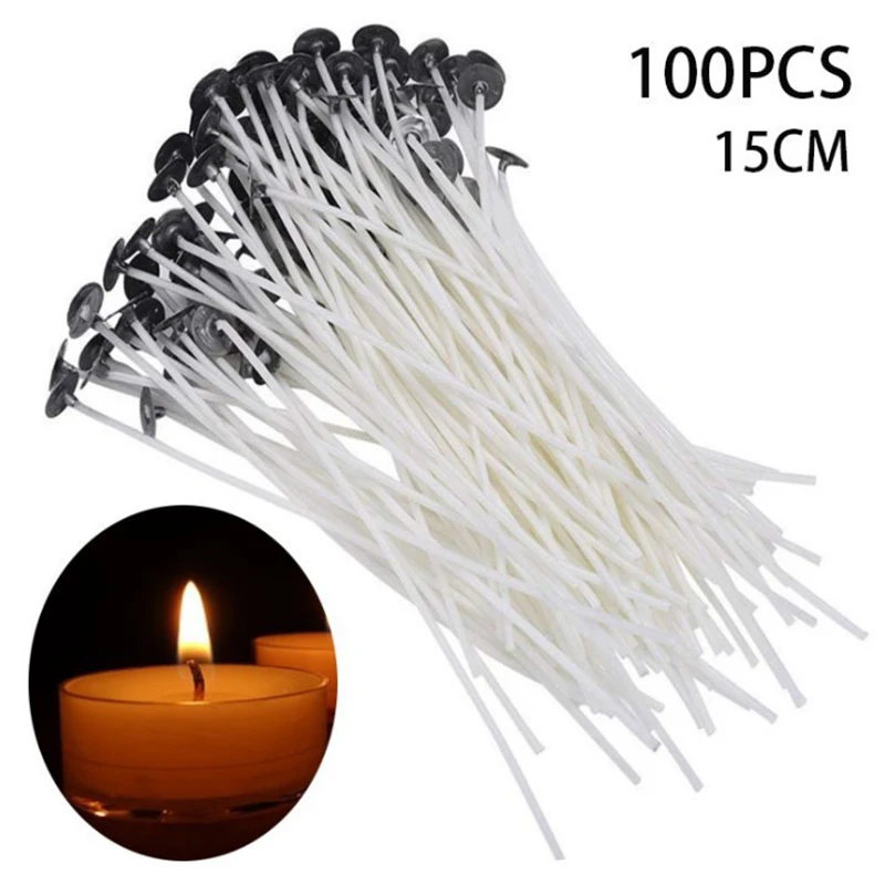 

Light 100 Piece Quality Cotton Candle Wick Smokeless Wick Candle Cotton Candle Wicks 15Cm Pre-Waxed for Candle Making,Candle DIY