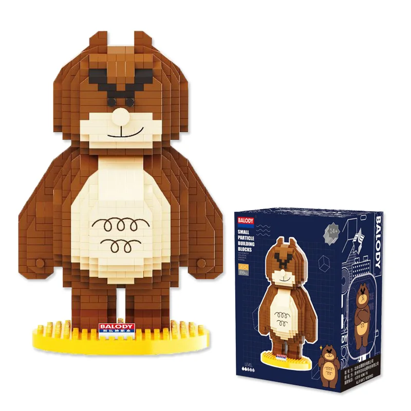 899PCS+ Cute Cartoon Animal Particle Building Blocks Brown Bear Mini Bricks Micro ABS Model Toys For Children Gift 18142
899PCS+ Cute Cartoon Animal Particle Building Blocks Brown Bear Mini Bricks Micro ABS Model Toys For Children Gift 18142