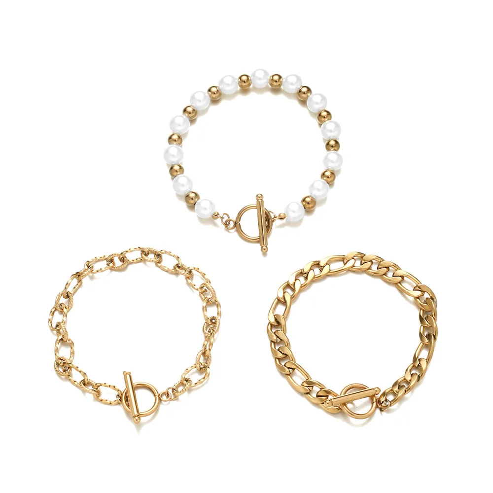 Stainless Steel OT Clasp Toggle Handmade Pearl Beads Multilayer Chain Bracelet For Women Fashion 3 Layer Bracelet Sets Jewelry
Stainless Steel OT Clasp Toggle Handmade Pearl Beads Multilayer Chain Bracelet For Women Fashion 3 Layer Bracelet Sets Jewelry