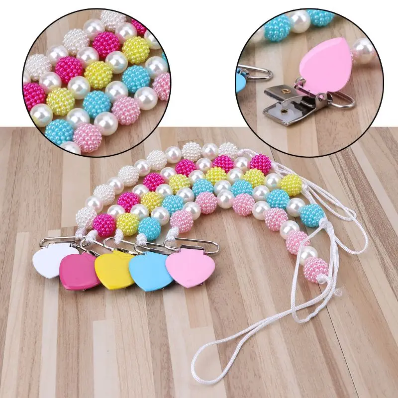 Hand Made Pearls Princess Baby Pacifier/ Nipples /Dummy /Chupeta Pacifier Clips | Мать и ребенок