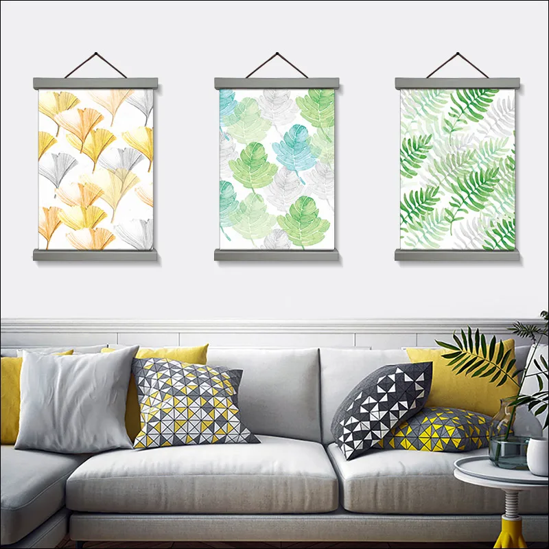 Scroll Painting Nordic Simple Green Plant Abstract Leaf Poster, Ginkgo Leaf Restaurant Canvas Painting With Frame Magnetic Fram
Scroll Painting Nordic Simple Green Plant Abstract Leaf Poster, Ginkgo Leaf Restaurant Canvas Painting With Frame Magnetic Fram