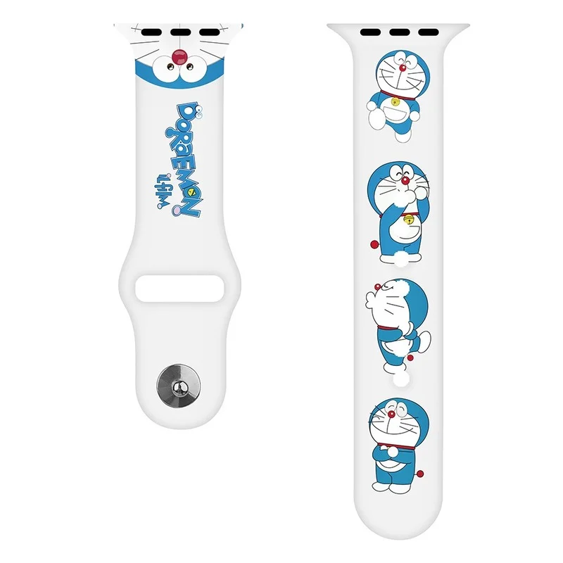 Ремешок Doraemon для Apple Watch браслет IWatch 1 2 3 4 5 6 SE 38 40 42 44 мм аниме силикагелевый Iwatch