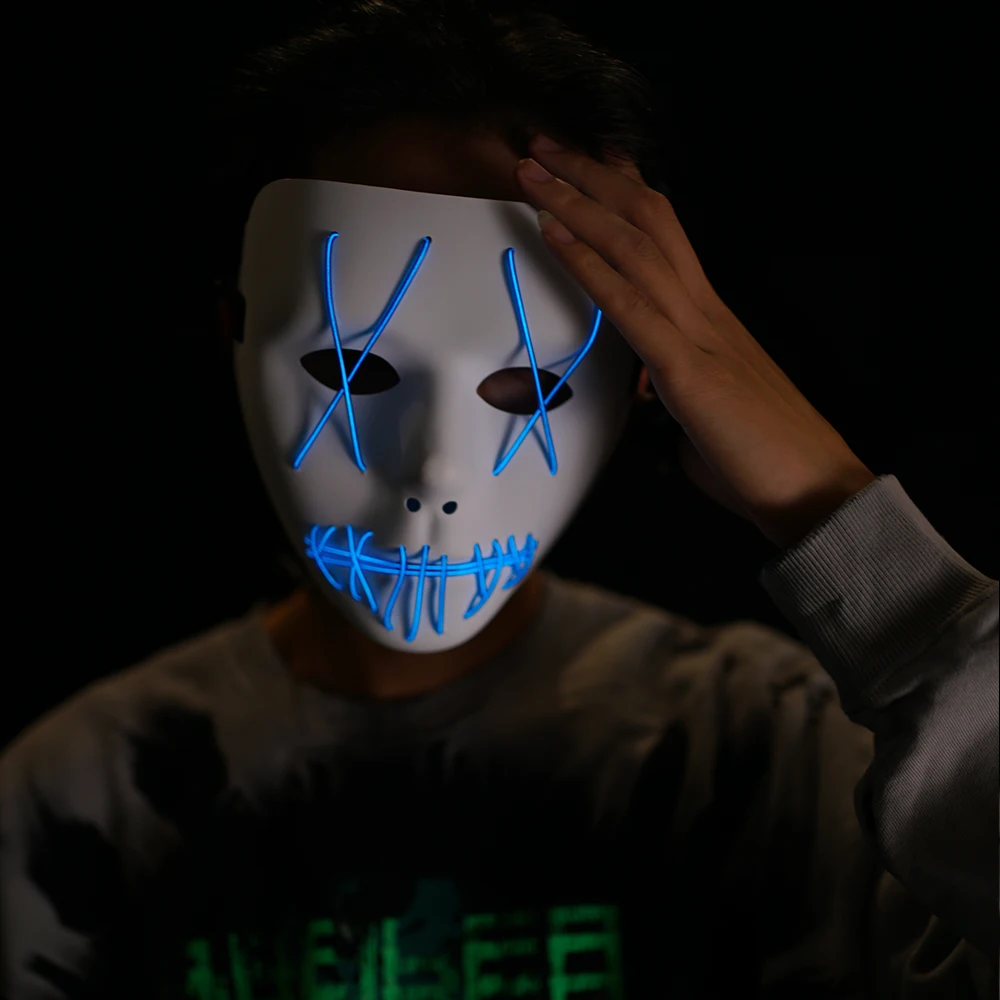 Punk Handmade Halloween Ghost Dance Glowing Mask EL Cold Light LED Gghost Face Props 2 Pack
Punk Handmade Halloween Ghost Dance Glowing Mask EL Cold Light LED Gghost Face Props 2 Pack