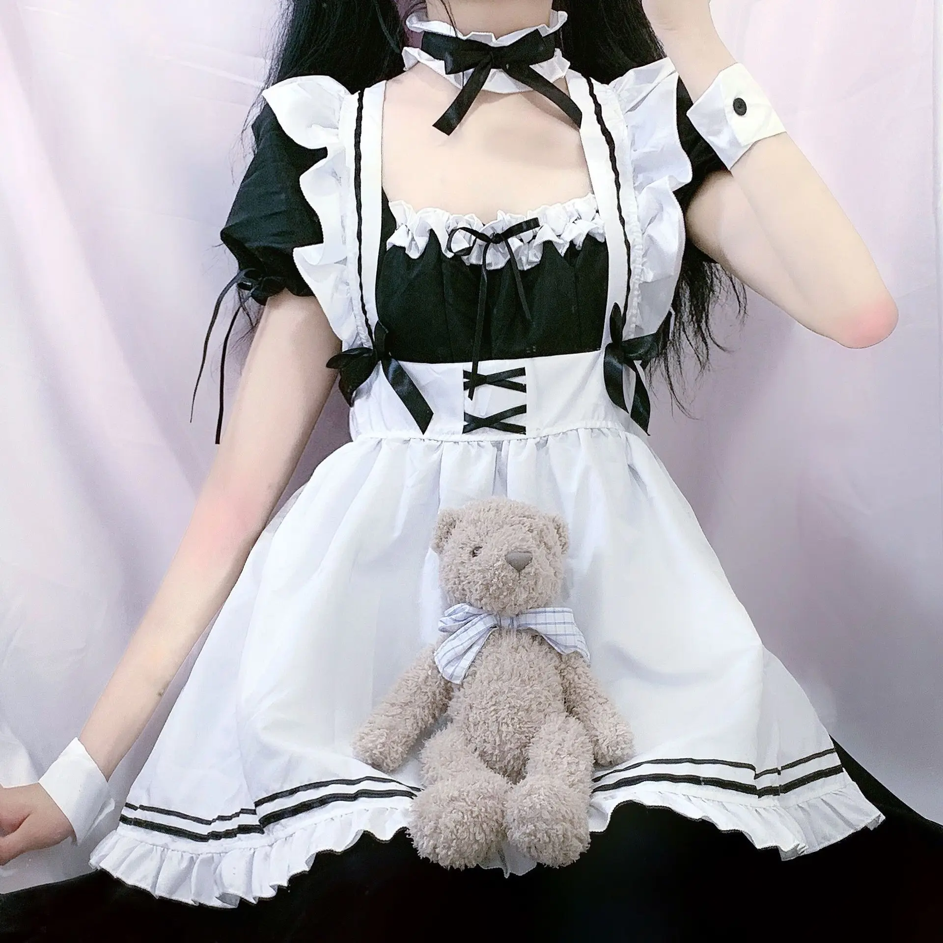 GAMPORL Lolita Maid Outfit Cute A-Line Maid Dress Japanese Puff Kawaii Waitress Cosplay Maid Costumes Apron Anime Long Dress
GAMPORL Lolita Maid Outfit Cute A-Line Maid Dress Japanese Puff Kawaii Waitress Cosplay Maid Costumes Apron Anime Long Dress