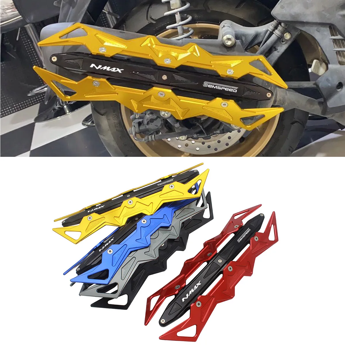 SEMSPEED NMAX логотип CNC мотоциклетная теплозащитная выхлопная труба глушитель