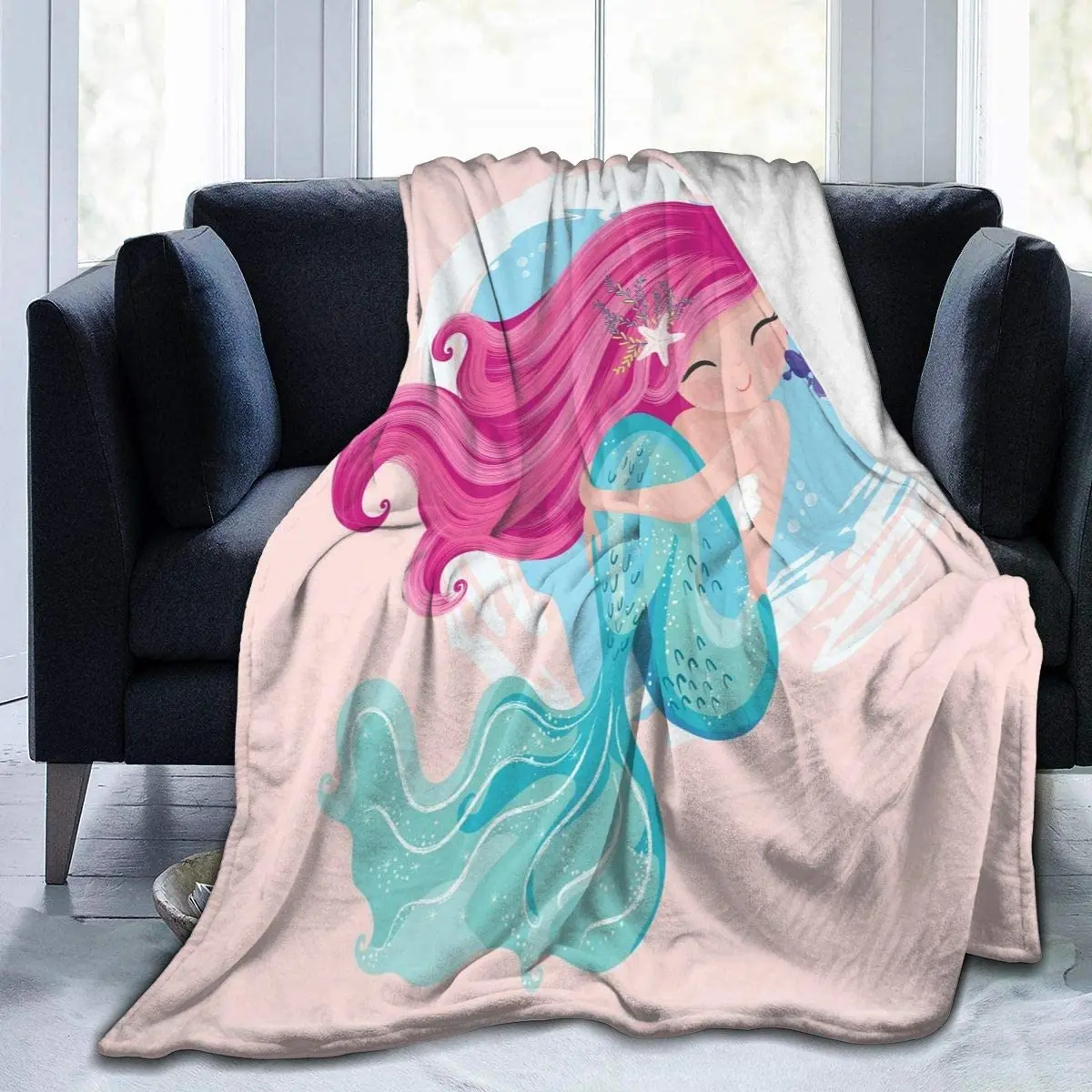 Cute Mermaid Girl Soft Throw Blanket 40"x50" Lightweight Flannel Fleece Blanket for Living Room Bedroom Sofa Couch Warm and Cozy
Cute Mermaid Girl Soft Throw Blanket 40"x50" Lightweight Flannel Fleece Blanket for Living Room Bedroom Sofa Couch Warm and Cozy