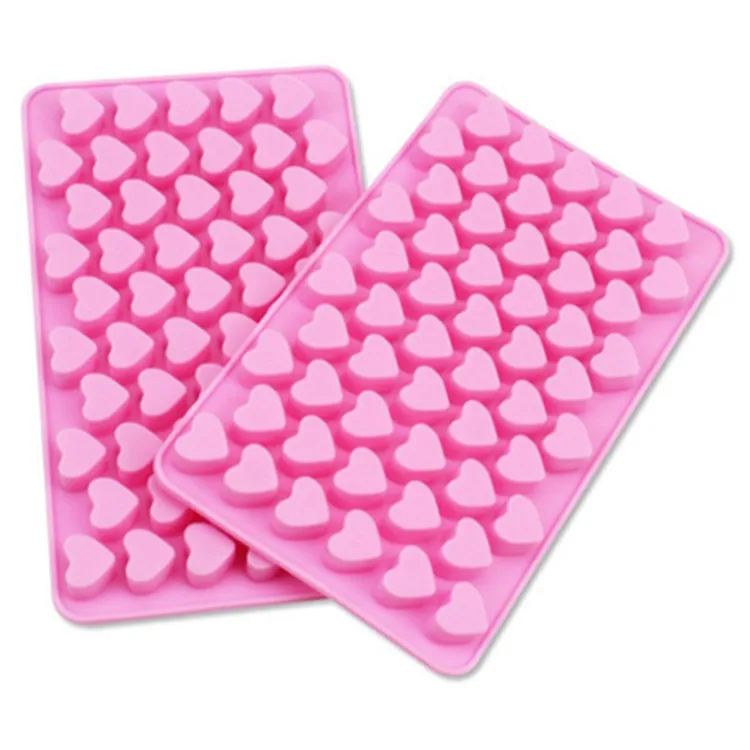 

200pcs 55 Holes Bake Cake Mold 1.5 Mini Heart Silicone Chocolate Fondant Jelly Cookie Muffin Ice Mould Flexible Cupcake lin5131