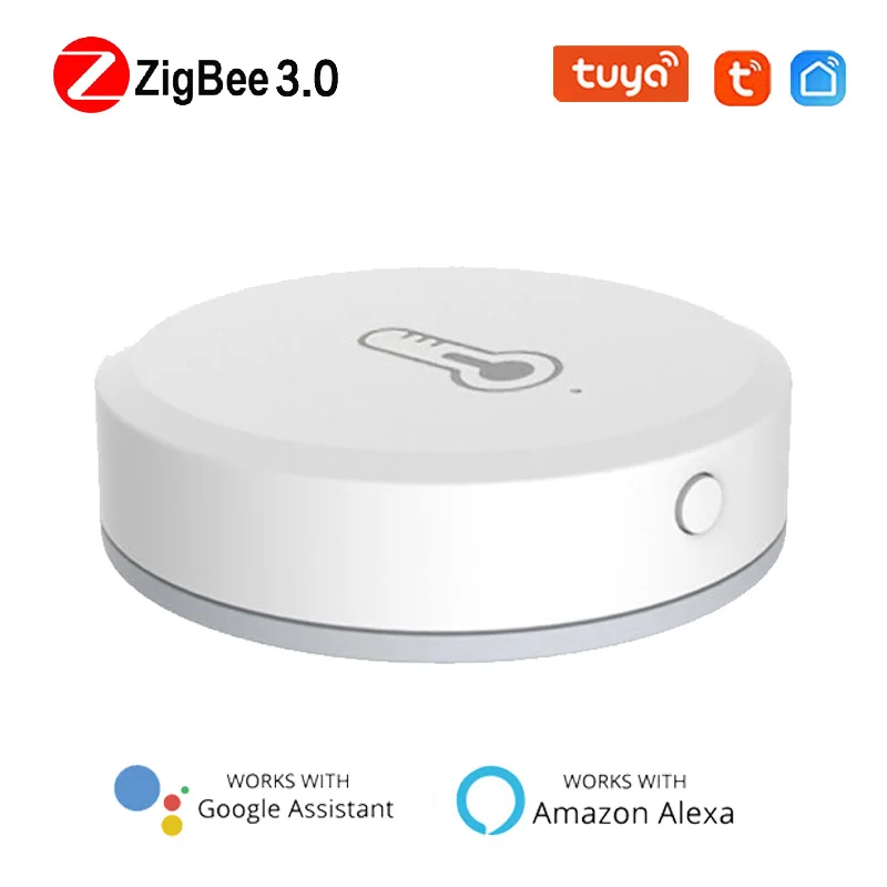 

Датчик температуры и влажности воздуха Tuya ZigBee, умный сенсор с дистанционным управлением для автоматизации умного дома, работает с Alexa Google Home
