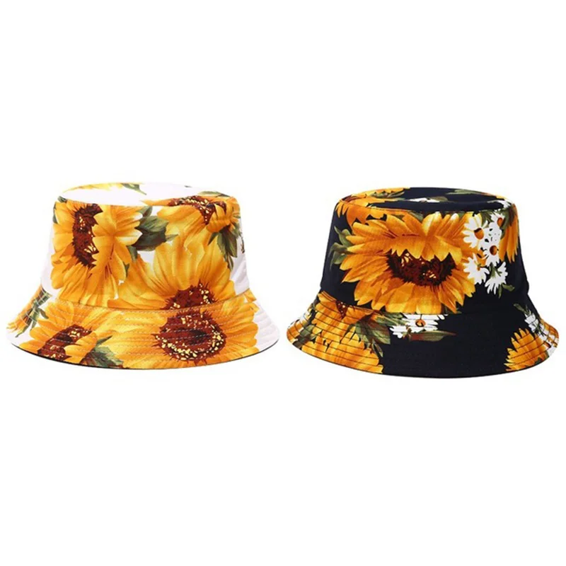 Summer sunflower double-sided wearing outdoor fisherman sun hat female street trend printing basin hats
Summer sunflower double-sided wearing outdoor fisherman sun hat female street trend printing basin hats