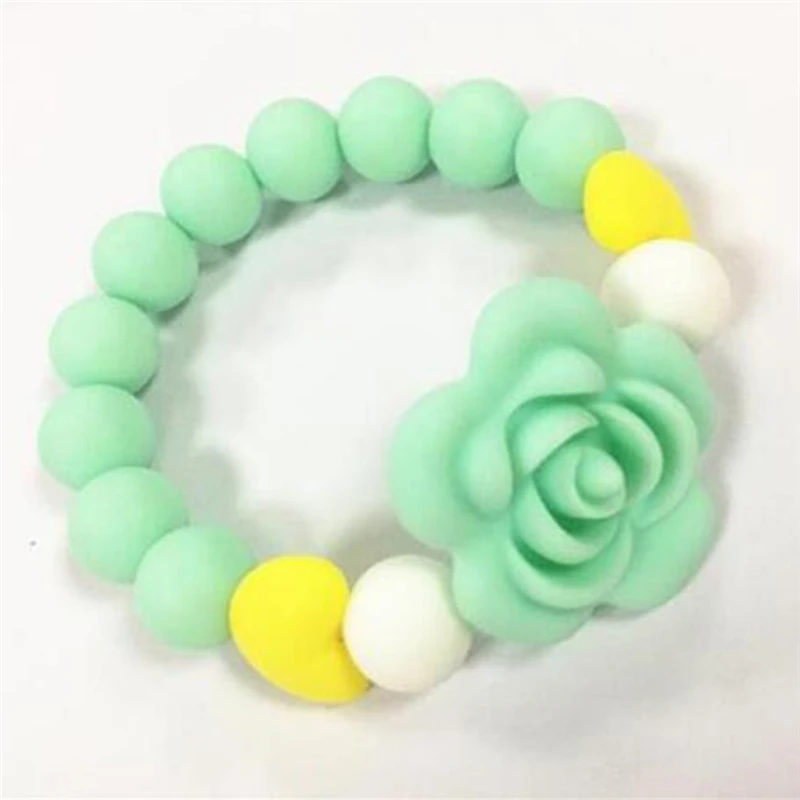 Hot Baby Food Grade Silicone Teethers Chain Rose Flower Bead Bracelets Kids Oral Care Boy Girl Teether Baby Teeth Training Toys
Hot Baby Food Grade Silicone Teethers Chain Rose Flower Bead Bracelets Kids Oral Care Boy Girl Teether Baby Teeth Training Toys