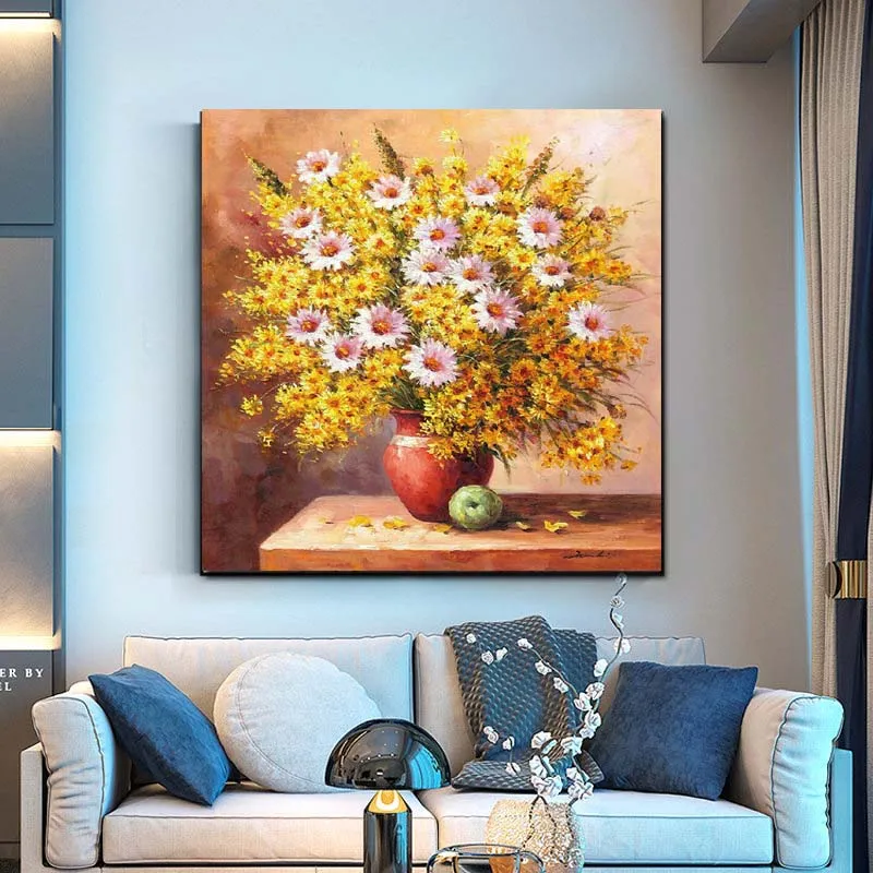 Handmade Art Abstract Yellow Daisy Imapsto Canvas Oil Paintings Abstract Flower Wall Picture Living room's Room Home Wall Decor
Handmade Art Abstract Yellow Daisy Imapsto Canvas Oil Paintings Abstract Flower Wall Picture Living room's Room Home Wall Decor