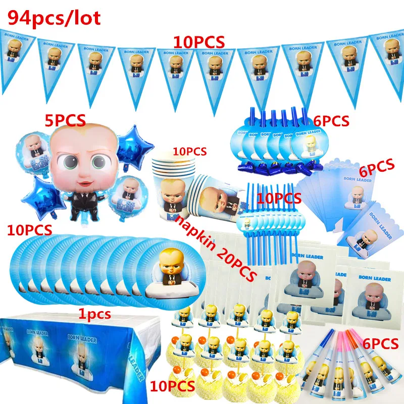 91pcs-128pcs Baby Boss Theme Birthday Party Decoration Disposable Tableware Sets Plate Cup Kids Birthday Event Party Baby Shower
91pcs-128pcs Baby Boss Theme Birthday Party Decoration Disposable Tableware Sets Plate Cup Kids Birthday Event Party Baby Shower
