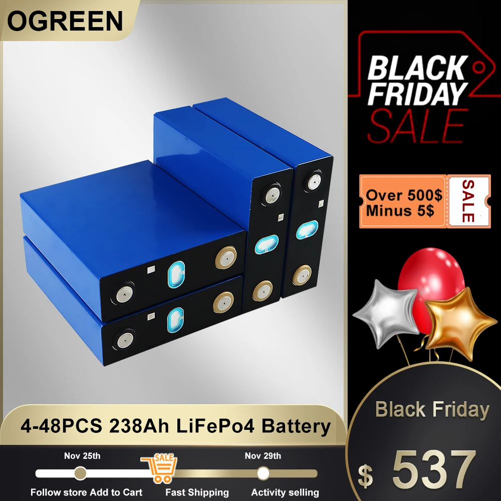 High Capacity 4-48pcs 3.2V 238Ah lifepo4 battery DIY Rechargeable battery pack for Electric car RV Solar Energy EU US tax free
High Capacity 4-48pcs 3.2V 238Ah lifepo4 battery DIY Rechargeable battery pack for Electric car RV Solar Energy EU US tax free