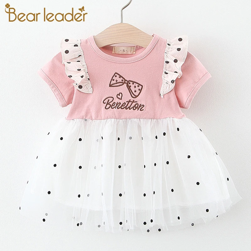 Bear Leader/Детские платья 2020 г. Новое летнее Сетчатое платье для маленьких девочек