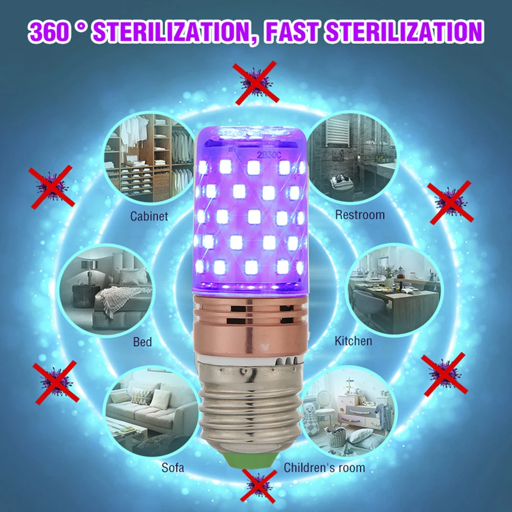 E27 60 LEDs UVC Germicidal Corn Lamp Kill Bacteria Disinfection Light Bulb Tube Ultraviolet Sterilamp Sterilizing Lights | Освещение