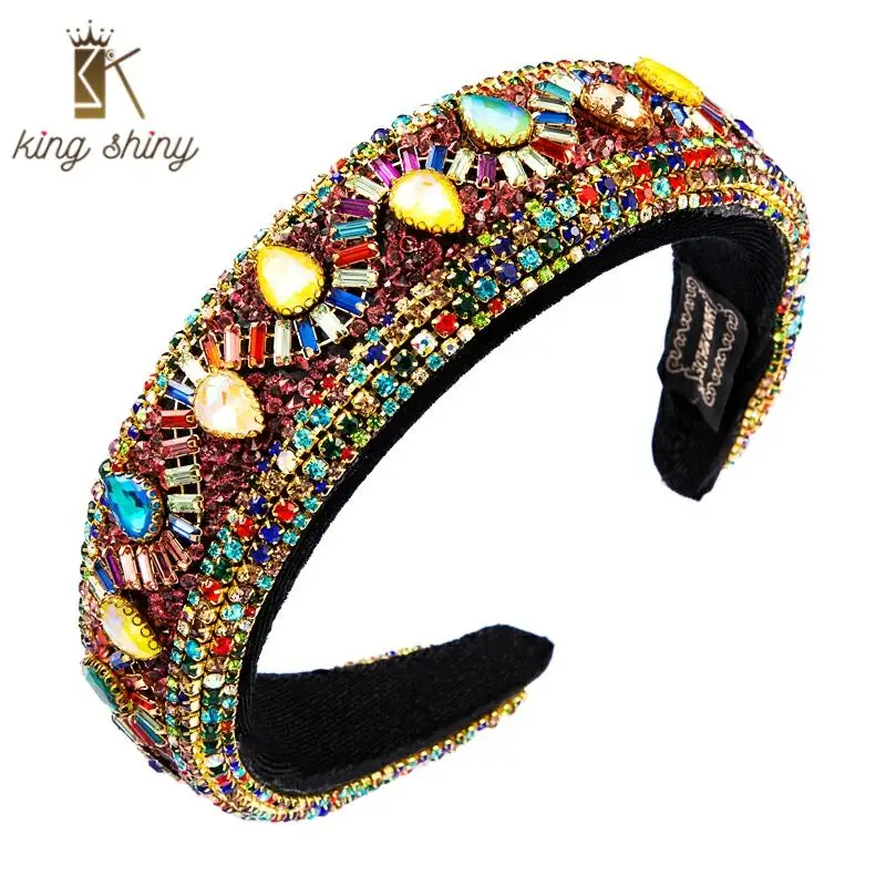 Luxurious Baoque Full Multi Color Rhinestone Headband Vintage Hand Made Geometric Crystal Hairband Woman Wedding Party Headpiece
Luxurious Baoque Full Multi Color Rhinestone Headband Vintage Hand Made Geometric Crystal Hairband Woman Wedding Party Headpiece