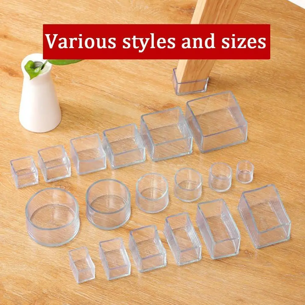 Silicone Chair Leg Socks Transparent Square Table Floor Pads Hole Feet Protector Decor Cover Furniture Plugs Pipe Home A3a0 
Silicone Chair Leg Socks Transparent Square Table Floor Pads Hole Feet Protector Decor Cover Furniture Plugs Pipe Home A3a0