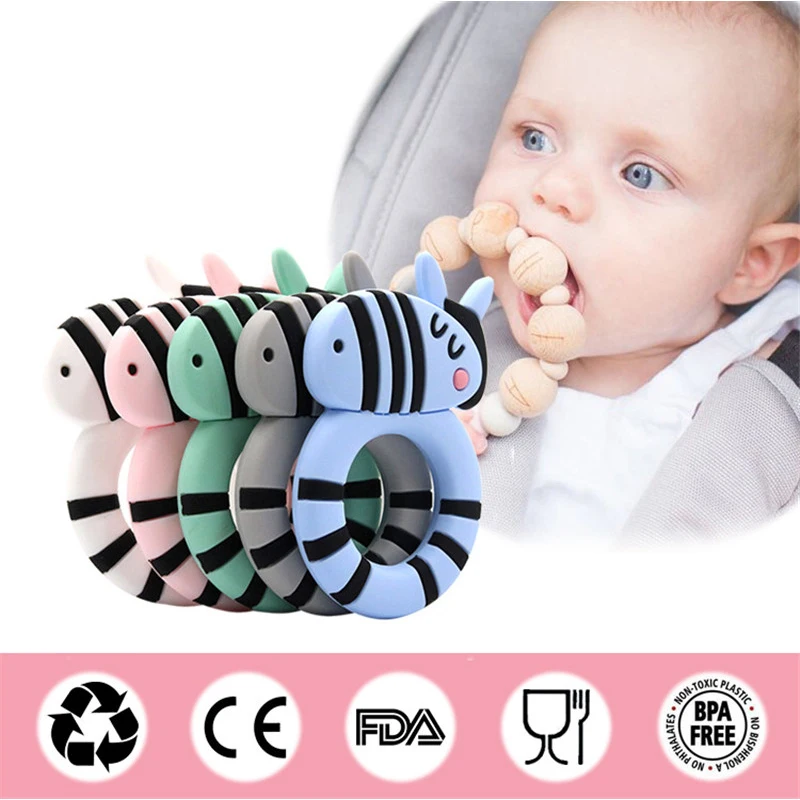 New 1Pcs BPA Free Silicone Teethers Food Grade Tiny Zebra Shaped DIY Teething Necklace Baby Shower Gifts Cartoon Animals Teether
New 1Pcs BPA Free Silicone Teethers Food Grade Tiny Zebra Shaped DIY Teething Necklace Baby Shower Gifts Cartoon Animals Teether