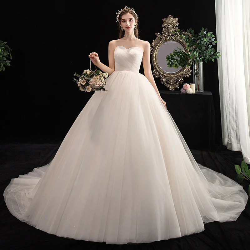 Bra Light Main Wedding Dress Bride Temperament Simple Sen Super Fairy Dream Dress Small 2021 New Style Big Tail
Bra Light Main Wedding Dress Bride Temperament Simple Sen Super Fairy Dream Dress Small 2021 New Style Big Tail