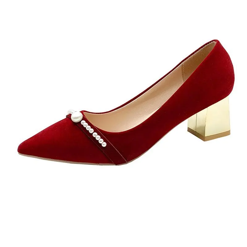 Pointed Toe Chunky Heels Sexy Slip on Party Shoes for Women Wedding Shoes Bride String Bead 2022 Fashion Red Women's Dress Shoes
Pointed Toe Chunky Heels Sexy Slip on Party Shoes for Women Wedding Shoes Bride String Bead 2022 Fashion Red Women's Dress Shoes