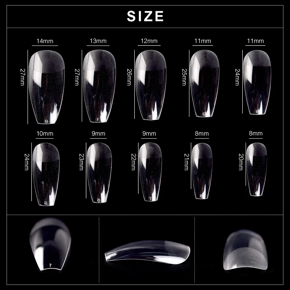 KADS 500 pcs Coffin Fake Nail Art Tips No Crease Full Cover Clear Natural White False Acrylic Ballerina Nails Press on with Gel
KADS 500 pcs Coffin Fake Nail Art Tips No Crease Full Cover Clear Natural White False Acrylic Ballerina Nails Press on with Gel