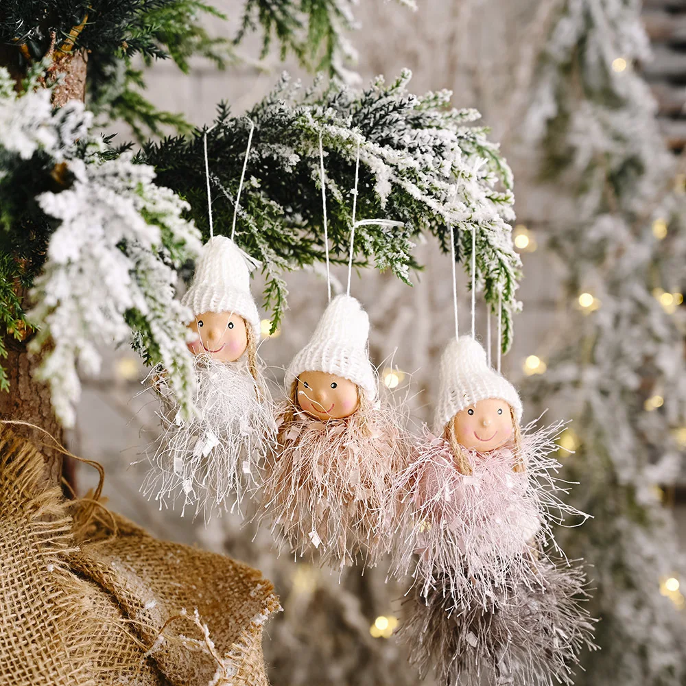 Милый мини плюшевый Ангел Кукла Рождественское украшение подвеска фестивальный
