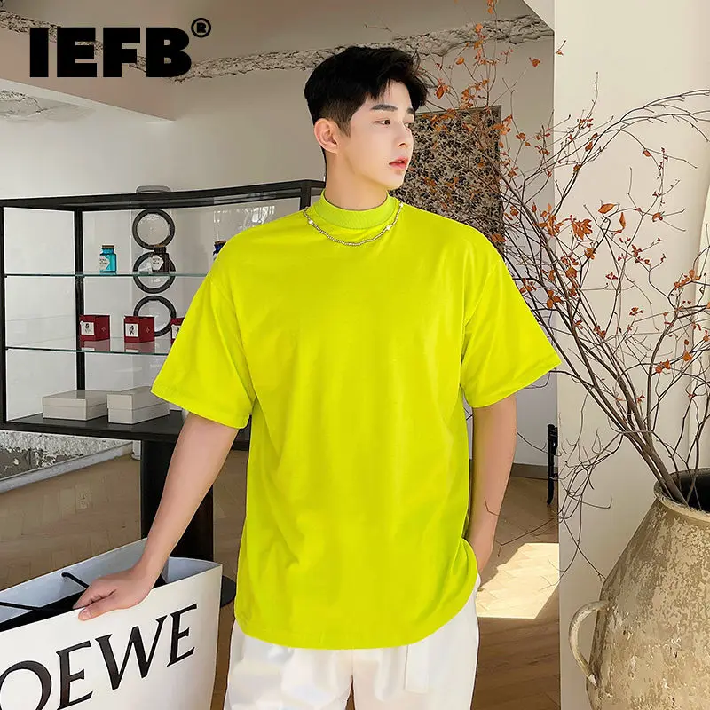 IEFB men's candy color half high collar short sleeve T-shirt summer korean tide chic green basic tops for male 2023 new 9Y9884
IEFB men's candy color half high collar short sleeve T-shirt summer korean tide chic green basic tops for male 2023 new 9Y9884