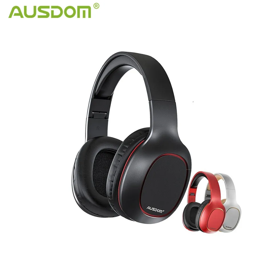 

AUSDOM M09 Bluetooth Headphone Over-Ear Wired Wireless Headphones Foldable Bluetooth 5.0 Stereo Headset with Mic Support TF Card