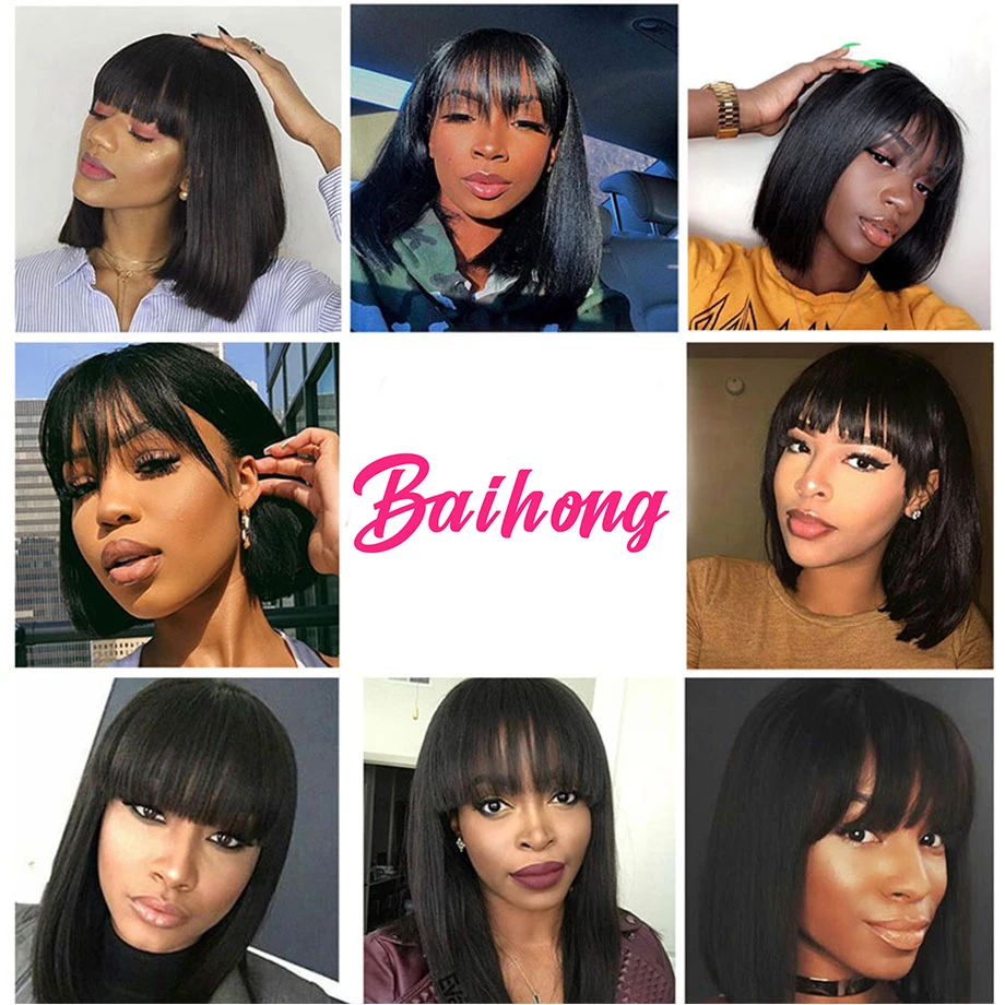 Straight Short Bob Wig With Bangs Brazilian Human Hair Wigs For Black Women Full Machine Made Human Hair Wigs Glueless Baihong
Straight Short Bob Wig With Bangs Brazilian Human Hair Wigs For Black Women Full Machine Made Human Hair Wigs Glueless Baihong