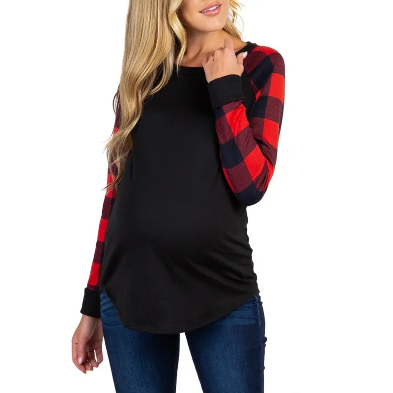 T Shirt Women's Round Neck Printed Plaid Long Sleeve Pregnant Blouse Fabric Cotton Blended Loose Comfortable
T Shirt Women's Round Neck Printed Plaid Long Sleeve Pregnant Blouse Fabric Cotton Blended Loose Comfortable