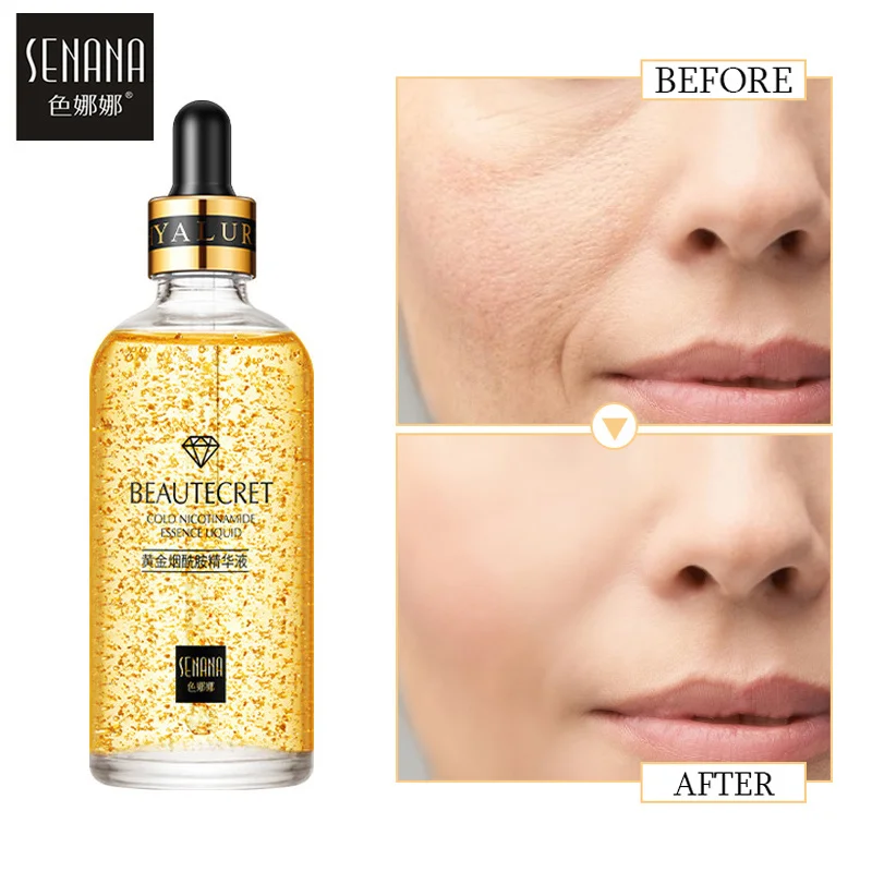 

24k Gold Hyaluronic Acid Face Serum Anti Wrinkle Aging Nicotinamide Whiten Moisturizing Essence Remove Acne Treatment Skin Care