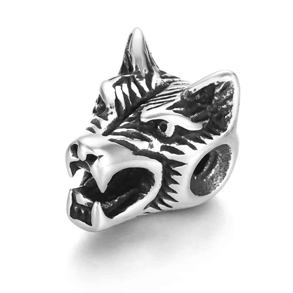 Stainless Steel Wolf Head Spacer Bead Polished 2mm Hole Metal Beads Charms for DIY Bracelet Jewelry Making Accessories 
Stainless Steel Wolf Head Spacer Bead Polished 2mm Hole Metal Beads Charms for DIY Bracelet Jewelry Making Accessories