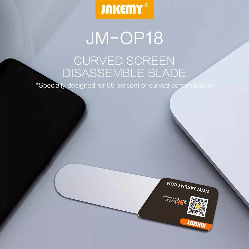 

JAKEMY JM-OP18 0.1mm Curved Screen Disassemble Blade Flexible Pry Spudger for Samsung iPhone Curved Screen Opening Repair Tool
