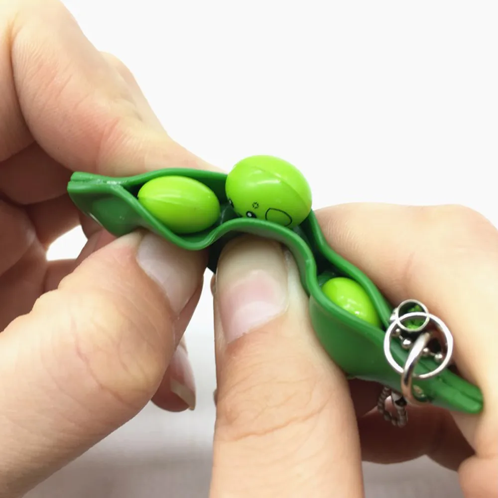 

Squishy Infinite Squeeze Edamame Bean Pea Expression Chain Key Pendant Ornament Stress Relieve Decompression Toys antistress