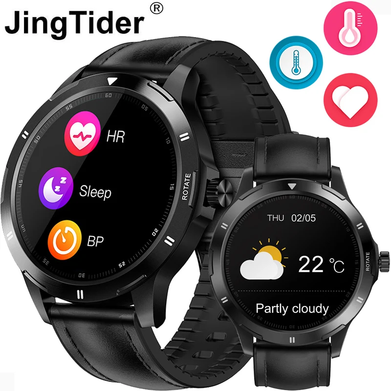 JingTider K15 монитор температуры тела умные часы 1 28 "Полный Круглый экран