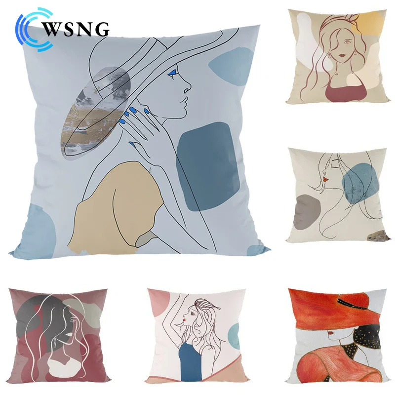 Morandi Color Abstract Line Drawing Girls Print Polyester Cushion Cover Modern Abstract Art Sofa Decorative Throw Pillow 45x45cm 
Morandi Color Abstract Line Drawing Girls Print Polyester Cushion Cover Modern Abstract Art Sofa Decorative Throw Pillow 45x45cm