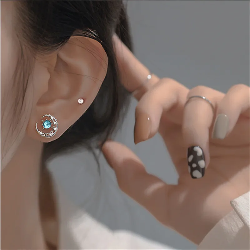 925 Sterling Silver Crystal Moon Star Stud Earrings for Women Wedding Party Jewelry 2022 Fashion eh135
925 Sterling Silver Crystal Moon Star Stud Earrings for Women Wedding Party Jewelry 2022 Fashion eh135