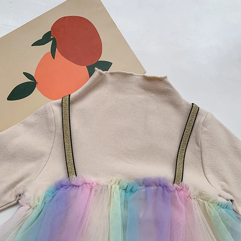 Платье для девочек Весна Осень 2020 Новое Сетчатое платье принцессы с длинными