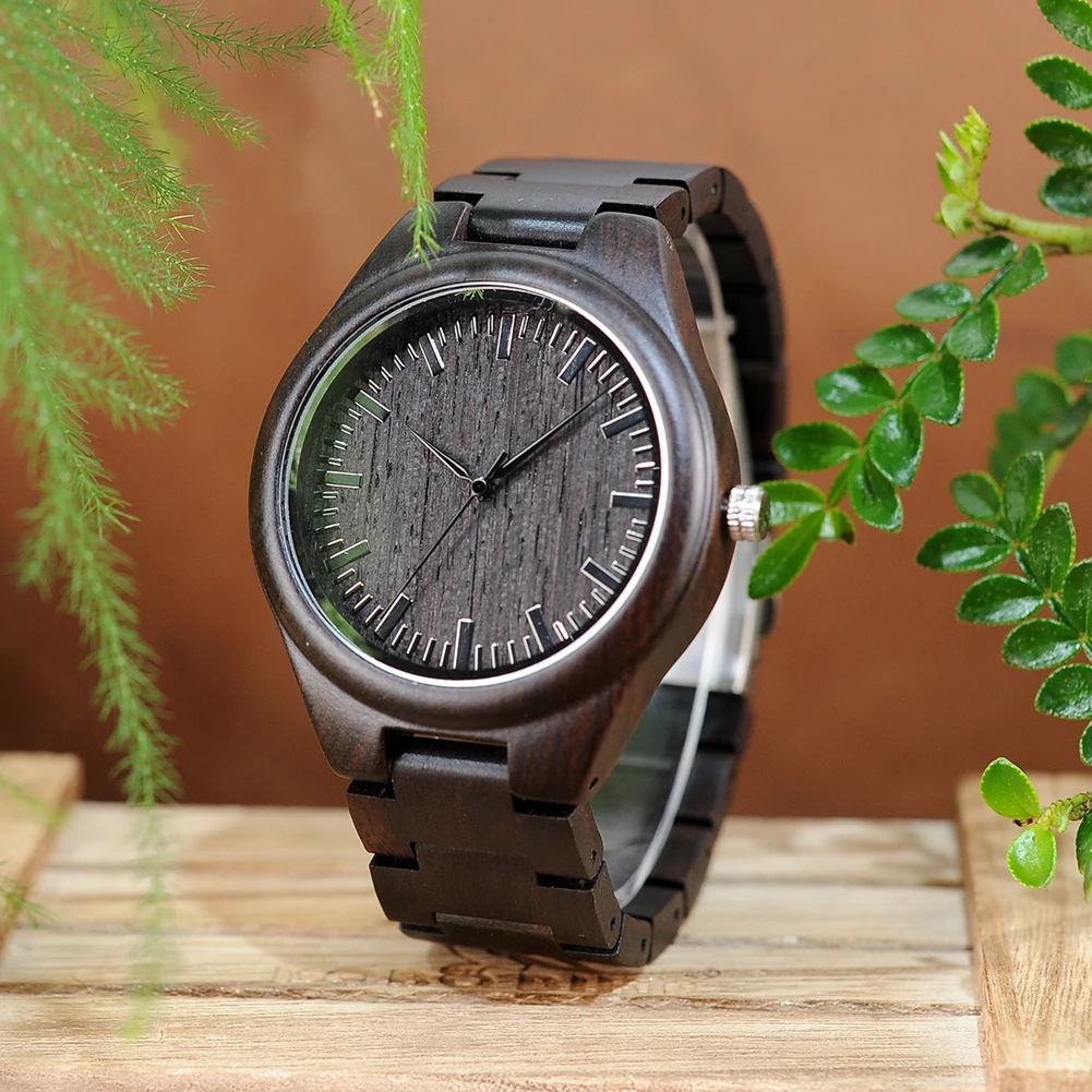 BOBO BIRD Watch Men Relogio Masculino Ebony Wooden Wood WristWatch Male Causal Quartz reloj hombre in Gift Box Custom logo 
BOBO BIRD Watch Men Relogio Masculino Ebony Wooden Wood WristWatch Male Causal Quartz reloj hombre in Gift Box Custom logo