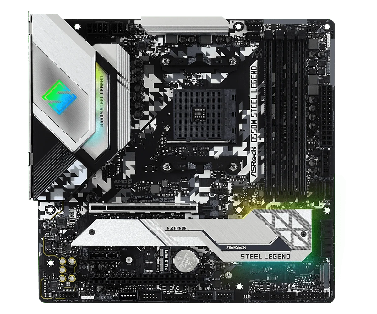 

ASROCK B550M STEEL LEGEND Micro-ATX AMD B550 DDR4 M.2 USB3.2 новая стандартная двухканальная материнская плата AM4